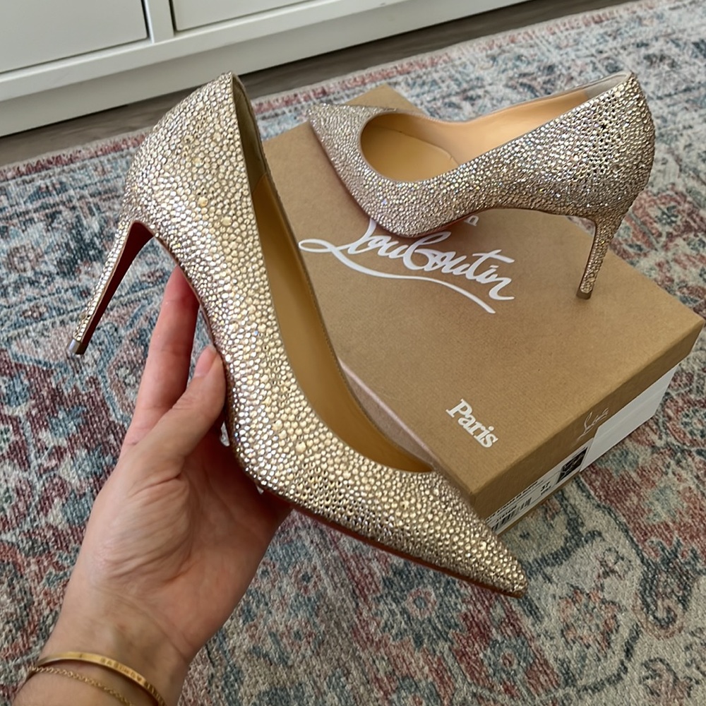 Christian Louboutin Kate Strass 85 pointed toe pump